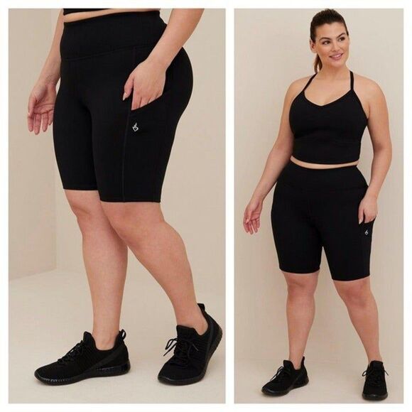 Torrid Performance Core 9 Inch Active Bike Short With Rib Trim - Picture 1 of 3